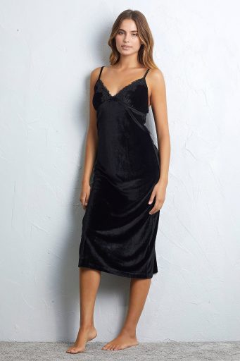 Robe de soirée en velours pour femme