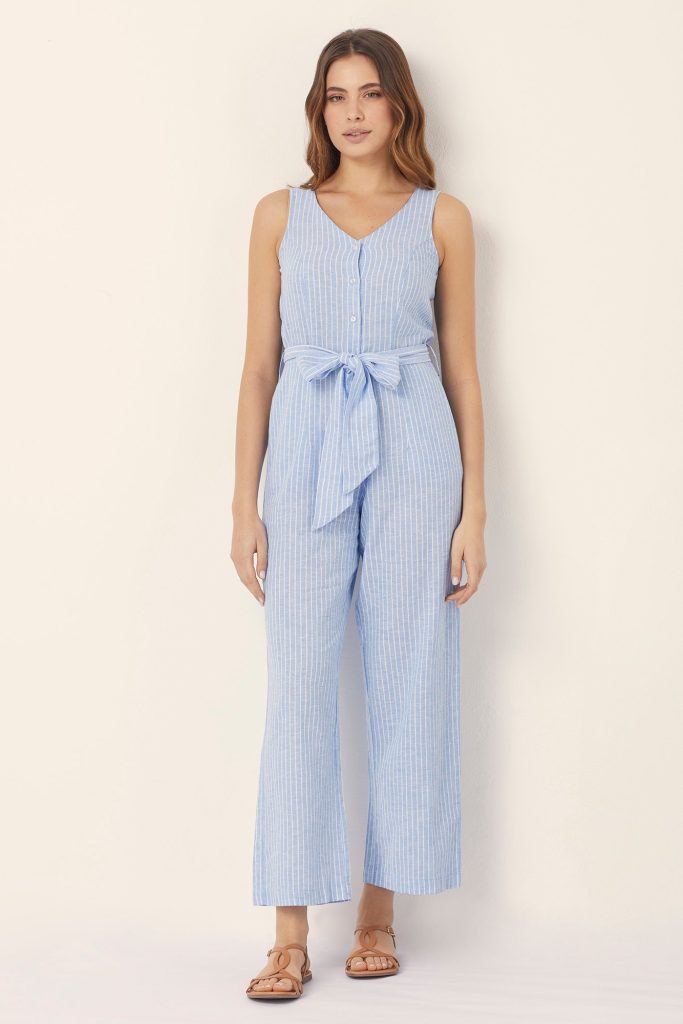 Combinaison femme en coton/lin