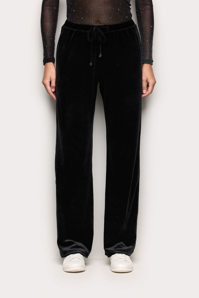 Pantalon de fête de Noël en velours pour femme