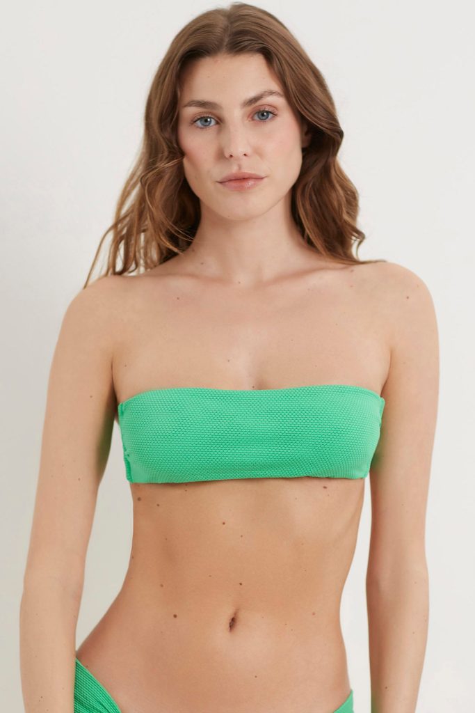 Soutien-gorge de bikini bandeau texturé pour femme