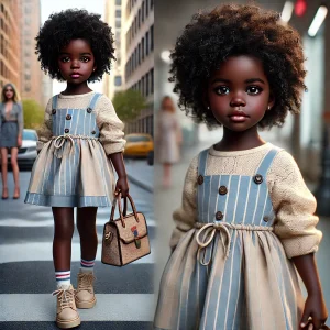 DALL·E 2025-02-01 23.44.43 - A highly realistic fashion photography-style image of a stylish young Black African girl, around 5-7 years old, wearing a modern and trendy outfit. Sh