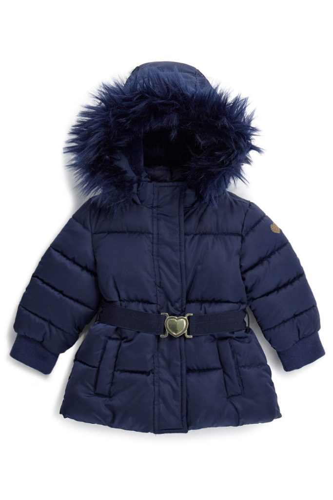 Parka bébé fille avec ceinture en lurex