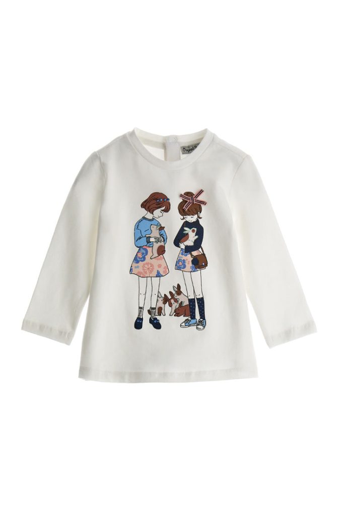 T-shirt imprimé pailleté pour bébé fille avec leçon de poésie