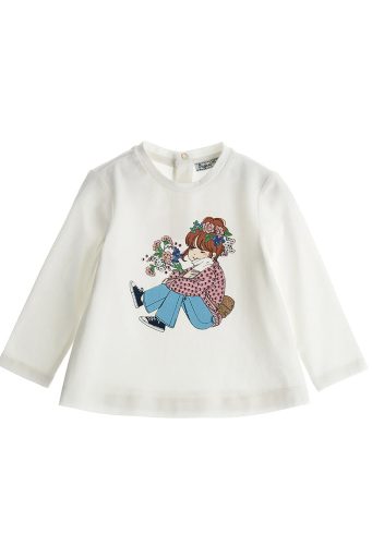 T-shirt bébé fille motif fleur 3D « Leçon de poésie »