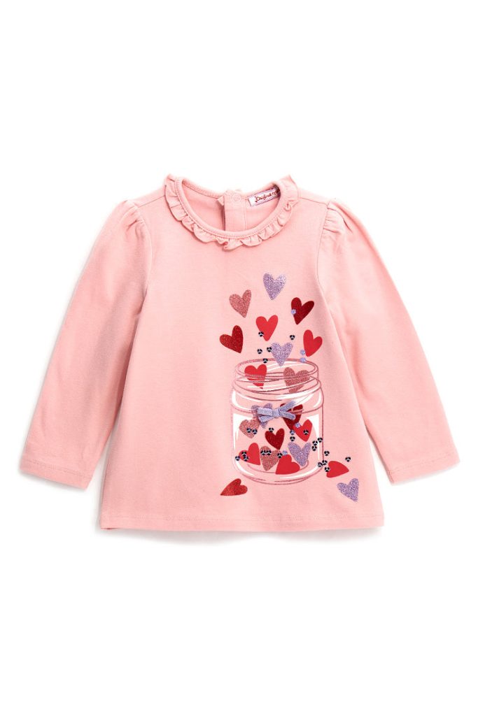 T-shirt à volants Heartbeat pour bébé fille