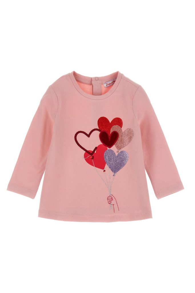 T-shirt pailleté pour bébé fille Heartbeat