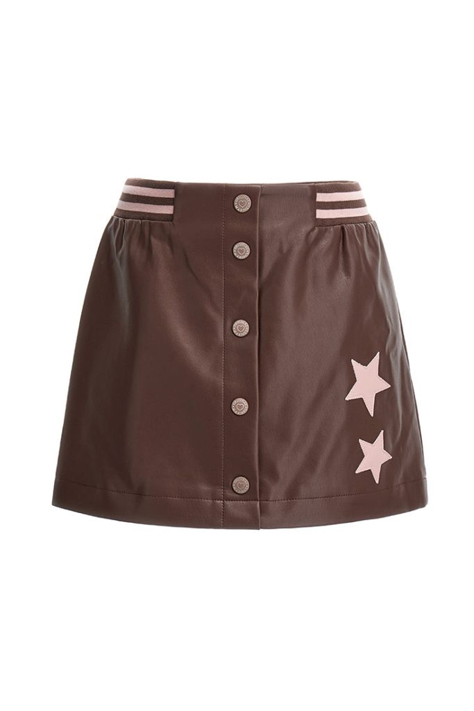Jupe en cuir écologique pour fille de la rentrée