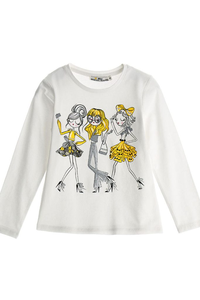 T-shirt perlé « Automne en ville » pour fille