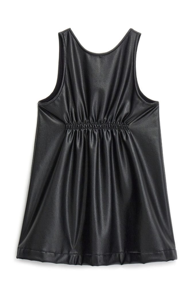 Robe en cuir écologique pour fille « Automne en ville »