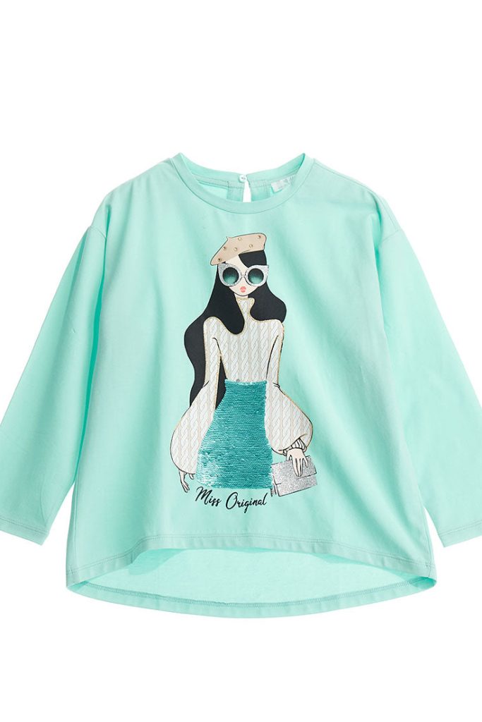 T-shirt en coton chaud « Brille dans le froid » pour fille