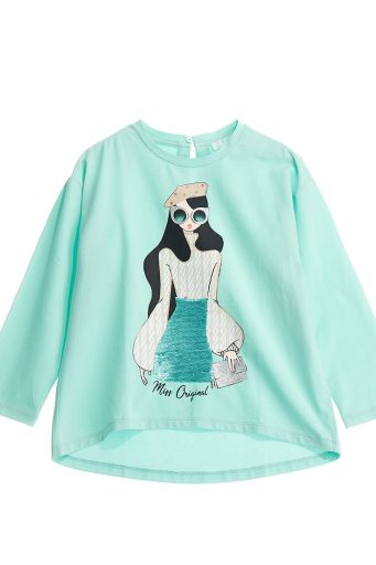 T-shirt en coton chaud « Brille dans le froid » pour fille