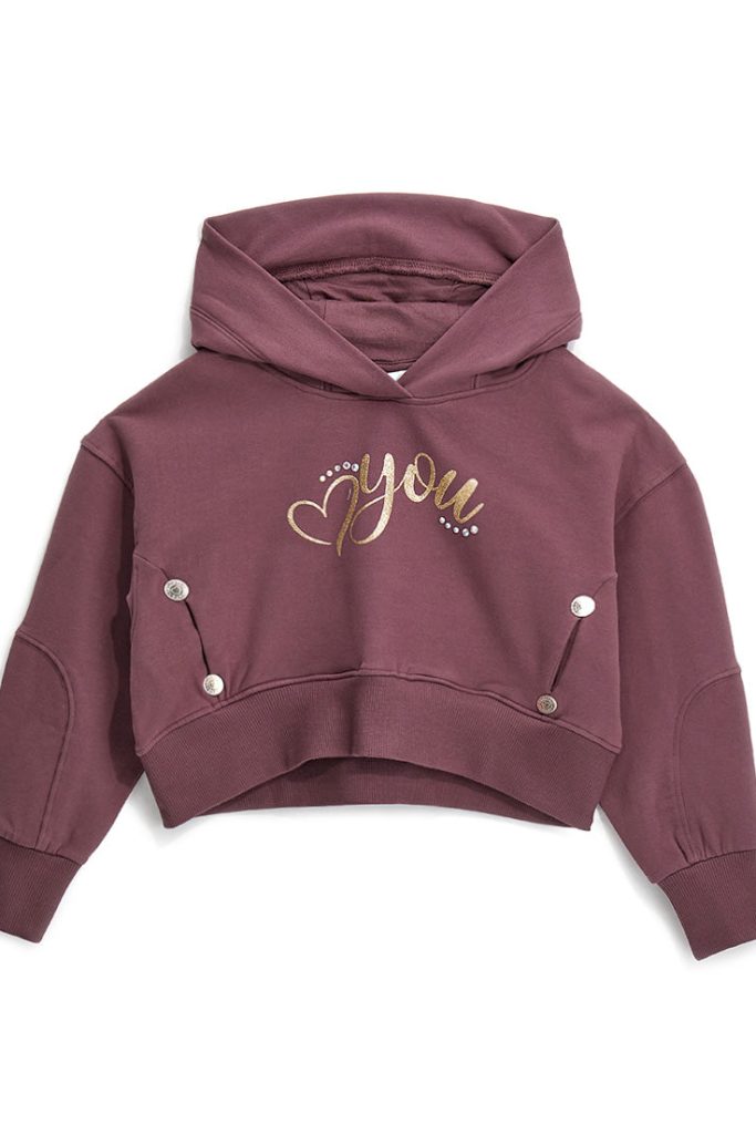 Sweat à capuche avec poches pour fille qui brille dans le froid