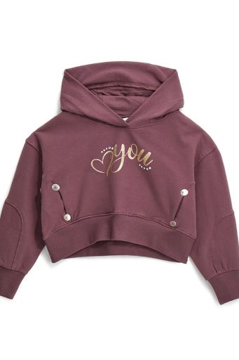 Sweat à capuche avec poches pour fille qui brille dans le froid