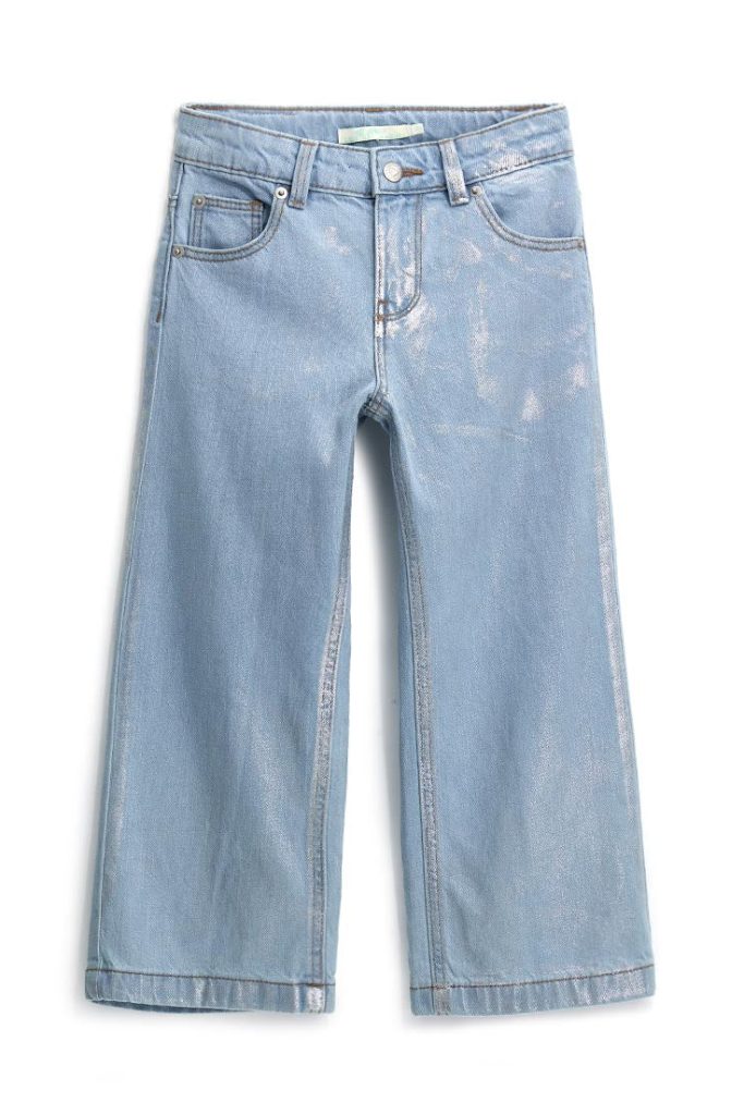 Jean large pour fille qui brille dans le froid