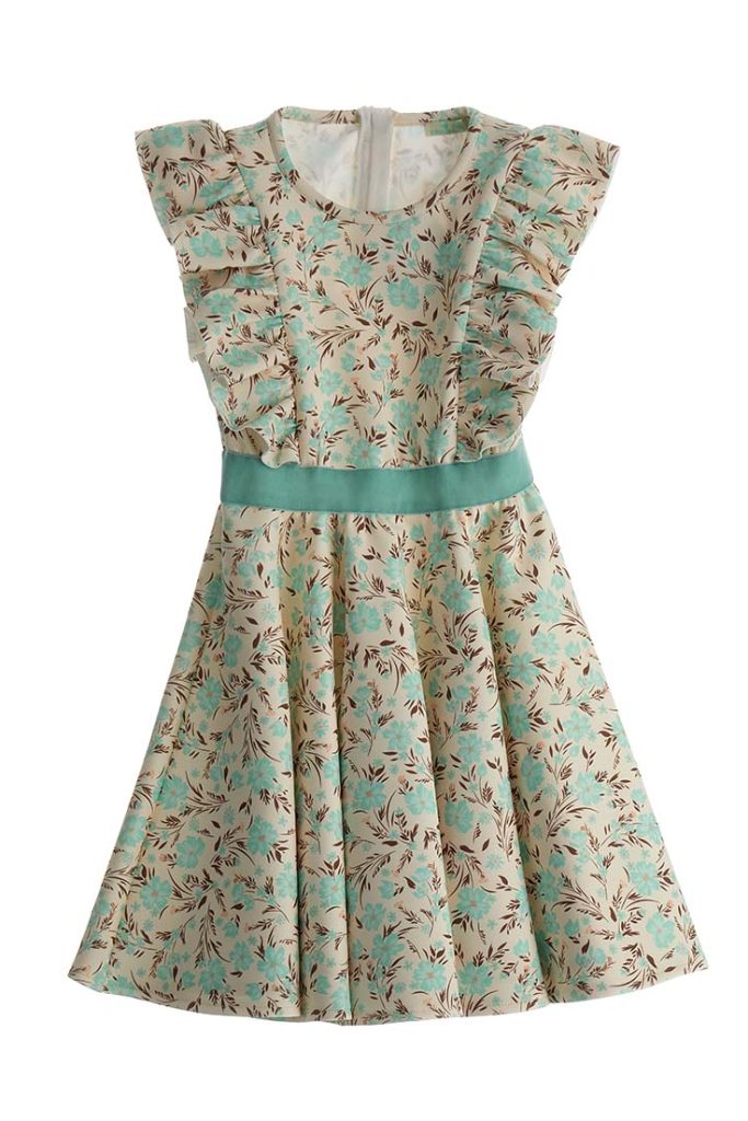 Robe fleurie phosphorescente pour fille