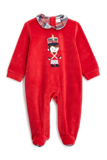 Barboteuse à col chemise pour nouveau-né de Noël