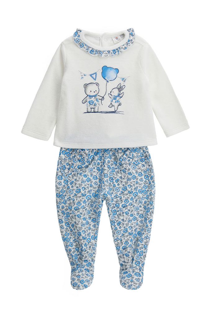 Chemise et guêtres pour nouveau-né Winter Sky