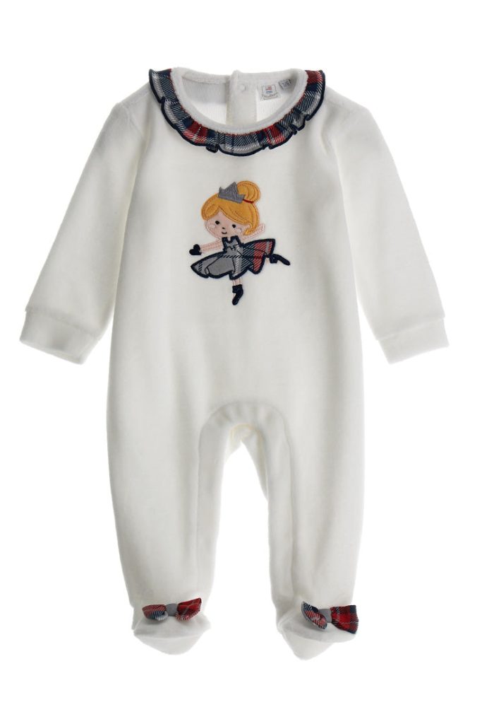 Barboteuse de Noël en chenille pour nouveau-né