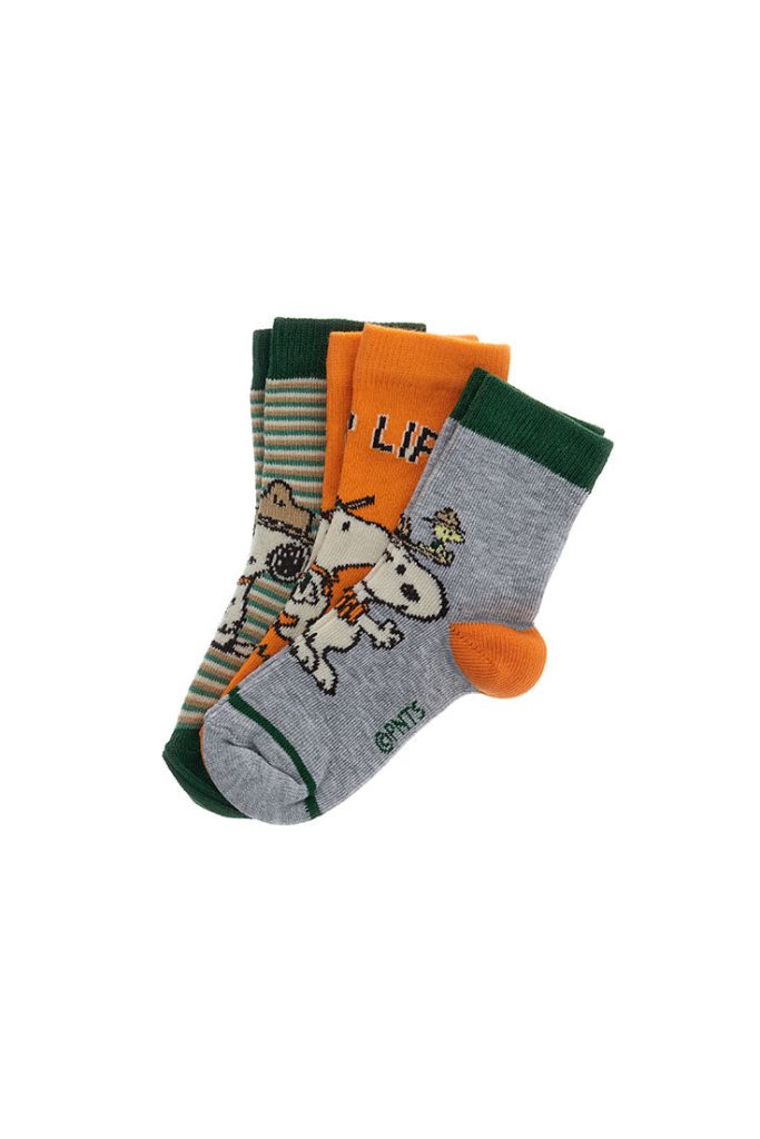 Lot de trois paires de chaussettes Snoopy Basico Fall pour bébé garçon