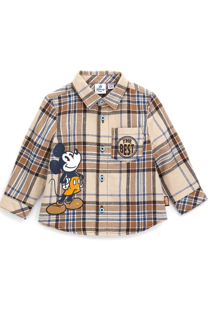 Chemise en flanelle pour bébé garçon « Rentrée des classes » Disney