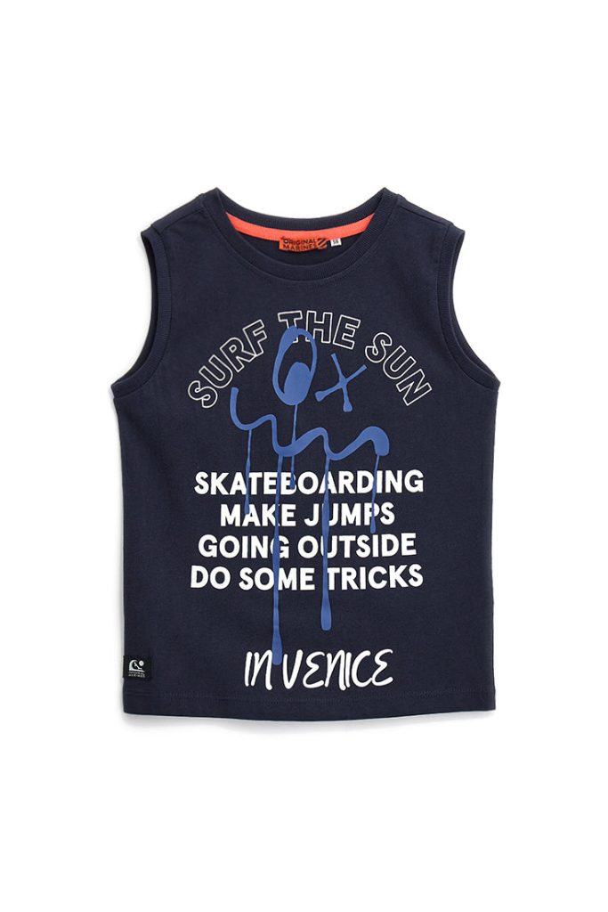 Débardeur en coton flamme Stay on board boy