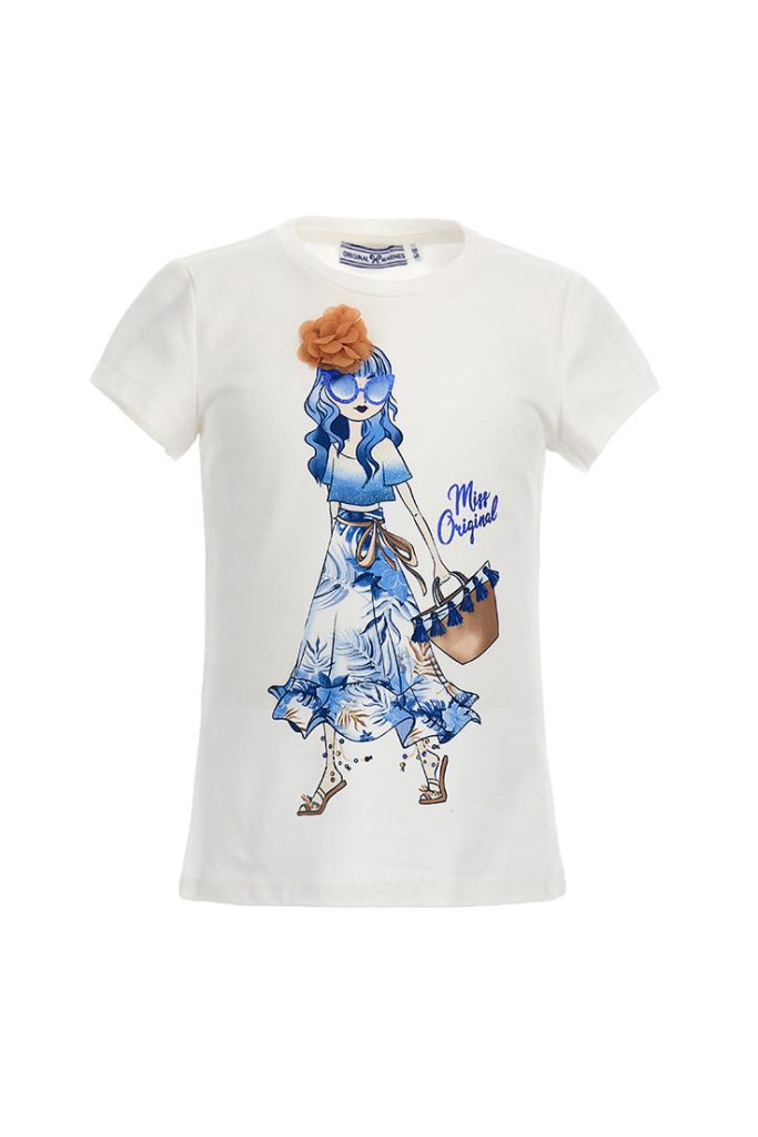 T-shirt romantique pour fille avec fleur