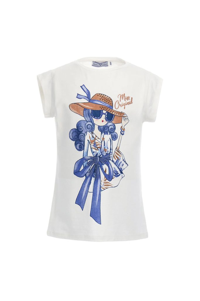 T-shirt romantique pour fille avec strass 2