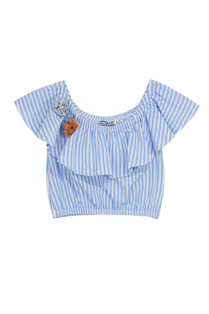 Haut romantique pour fille avec fleurs
