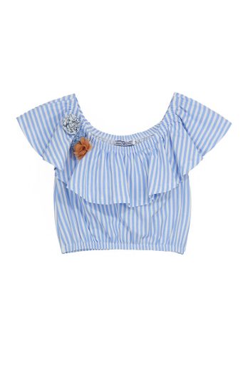 Haut romantique pour fille avec fleurs
