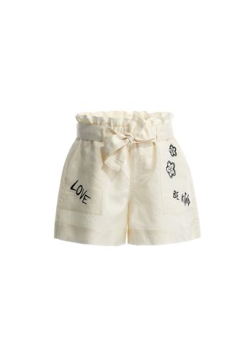 Bermuda en lin style ethnique hippie chic pour fille
