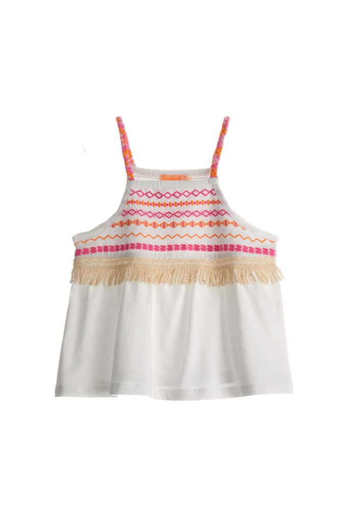 Haut Boho Picnic Girl à bretelles tressées