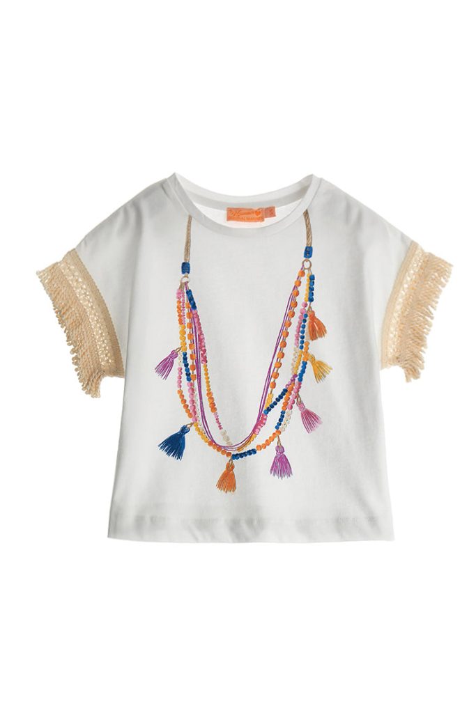 T-shirt Boho Picnic Girl à paillettes 1