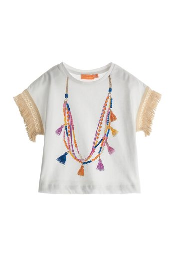 T-shirt Boho Picnic Girl à paillettes 1