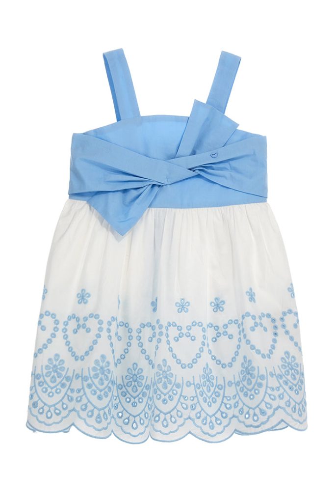 Robe d’été lumineuse pour fille avec nœud