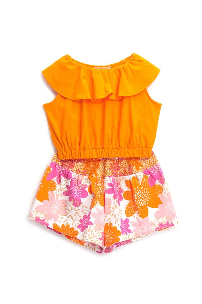 Ensemble haut et short style pique-nique bohème pour fille 1