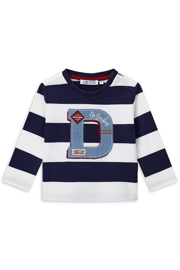 T-shirt rayé pour bébé garçon, rentrée scolaire, ML, chemises et hauts, 2