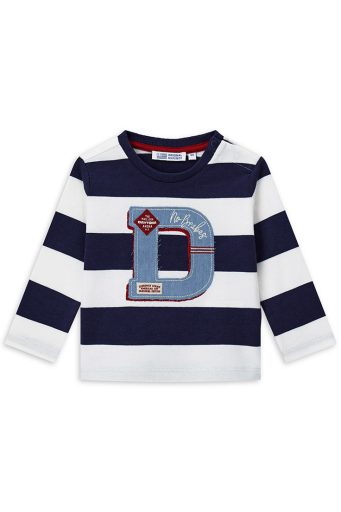 T-shirt rayé pour bébé garçon, rentrée scolaire, ML, chemises et hauts, 2