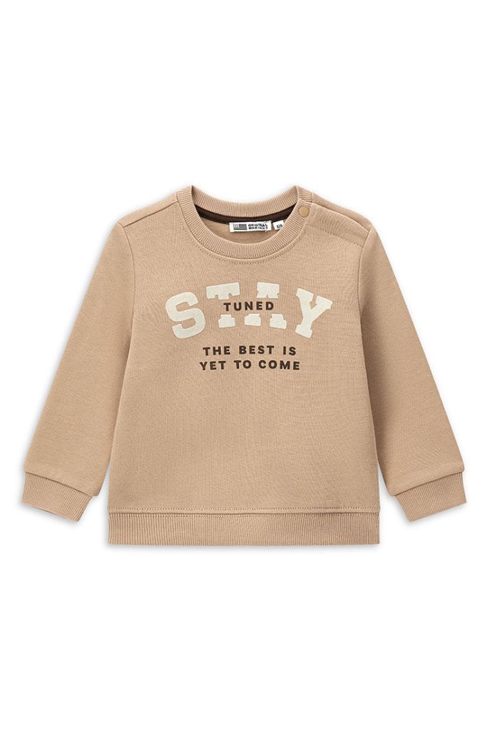 Sweat-shirt bébé garçon naturel avec col et chemises et hauts