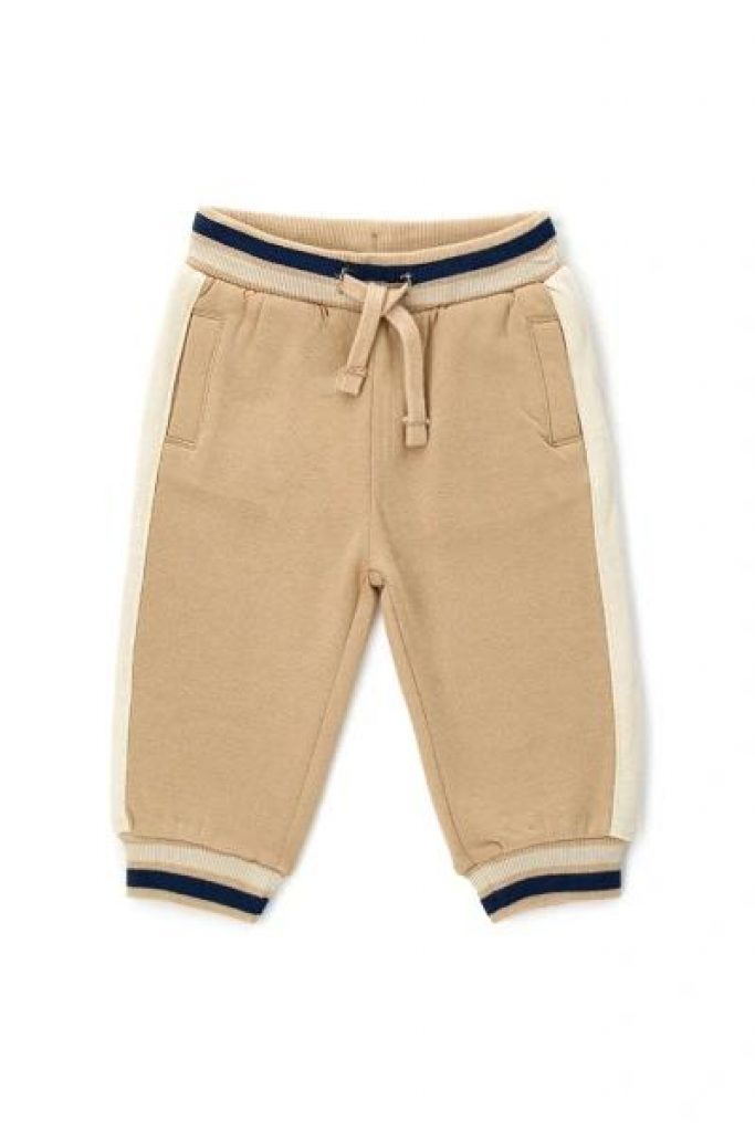 Pantalon en polaire naturelle style universitaire pour bébé garçon