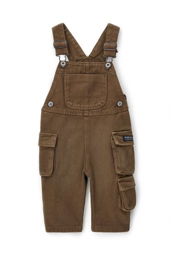 Salopette en sergé naturel pour bébé garçon