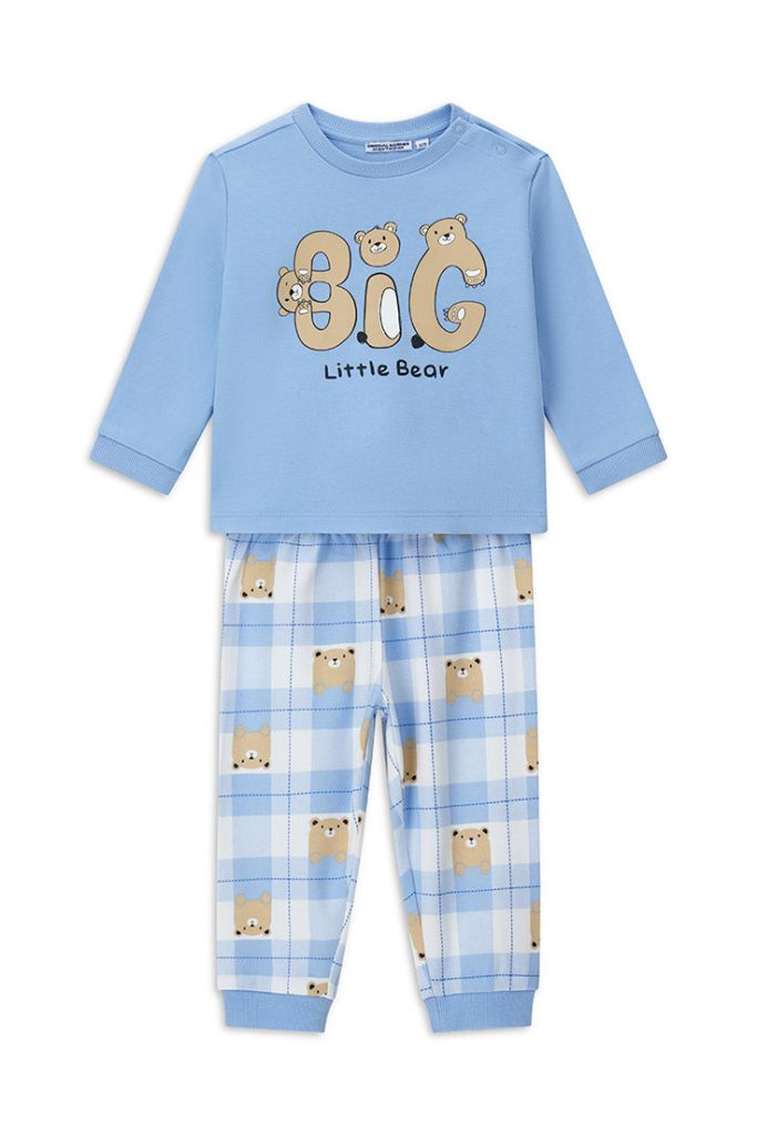 Pyjama bébé garçon bonne nuit, col ML, pyjama en coton