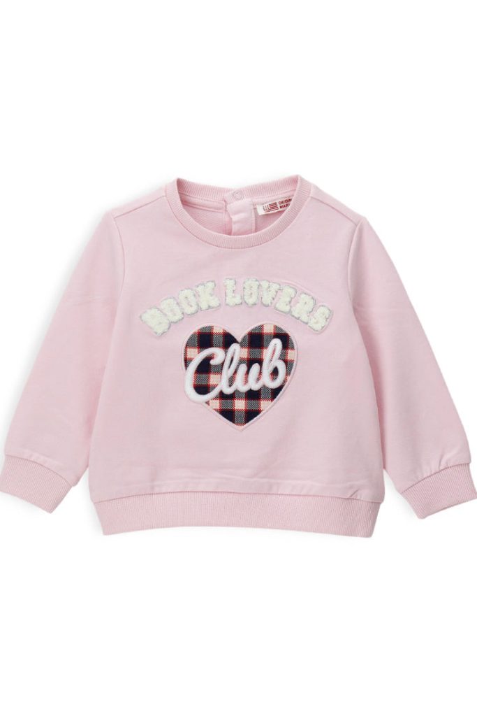 Sweat-shirt bébé fille de rentrée avec col, chemises et hauts