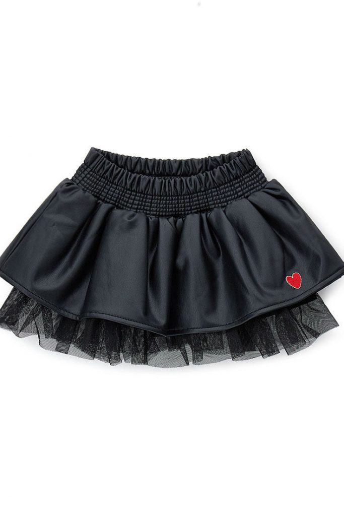 Jupe de fête en similicuir pour bébé fille