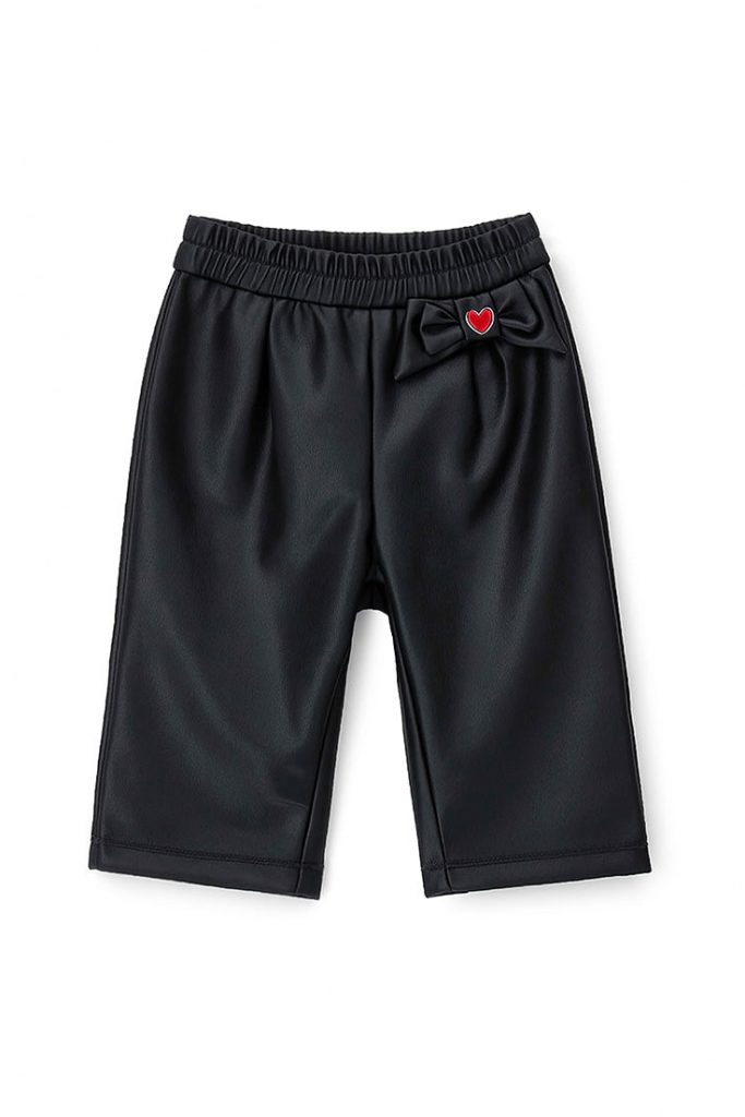 Pantalon de fête en similicuir pour bébé fille