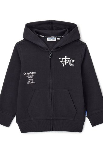 Sweat-shirt Capsule Denim Boy en coton chaud à capuche ouverte, chemises et hauts