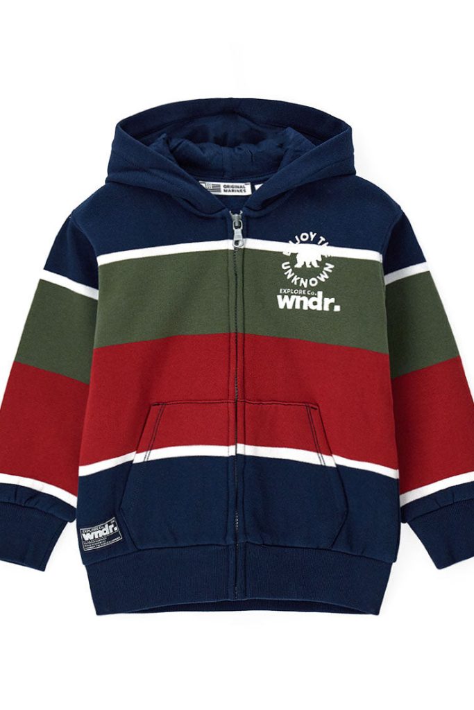 Sweat-shirt Adventure Boy à capuche ouverte, chemises et hauts 1