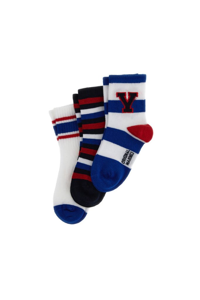 Lot de 3 paires de chaussettes courtes en denim pour bébé garçon
