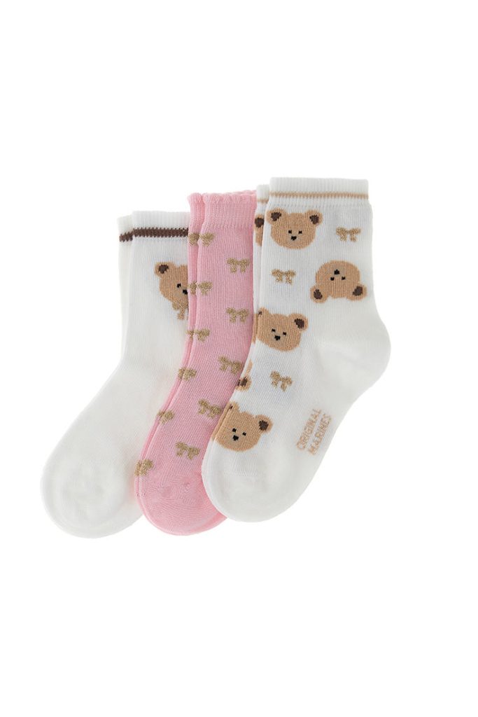 Lot de 3 paires de chaussettes courtes en denim pour bébé fille