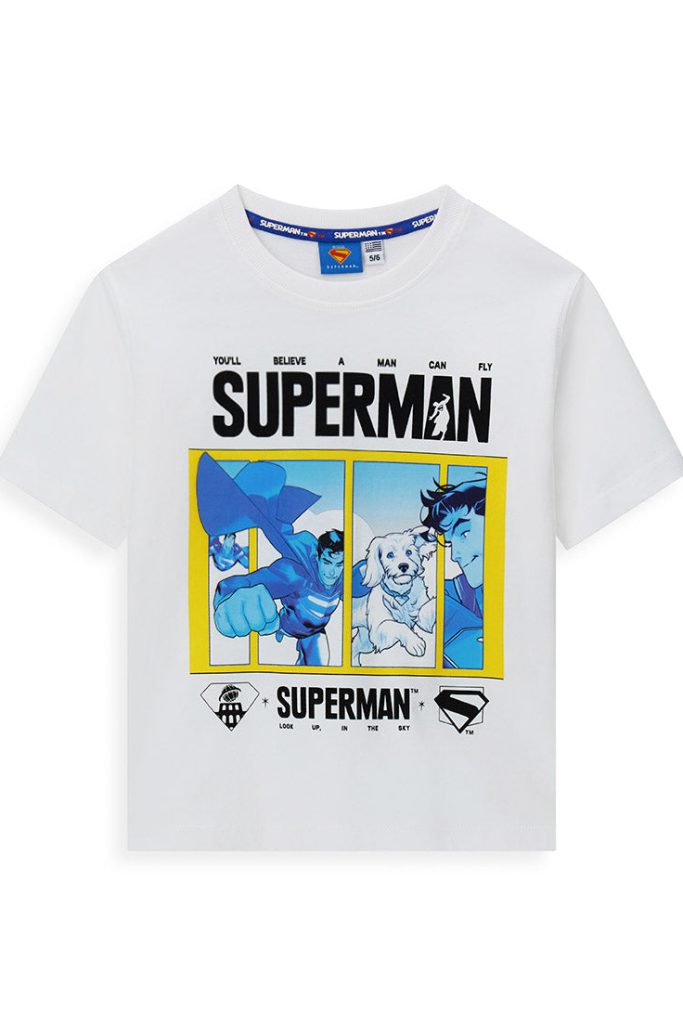 Sweat-shirt Capsule Denim COMICS JLEAGUE pour garçon, chemises et hauts