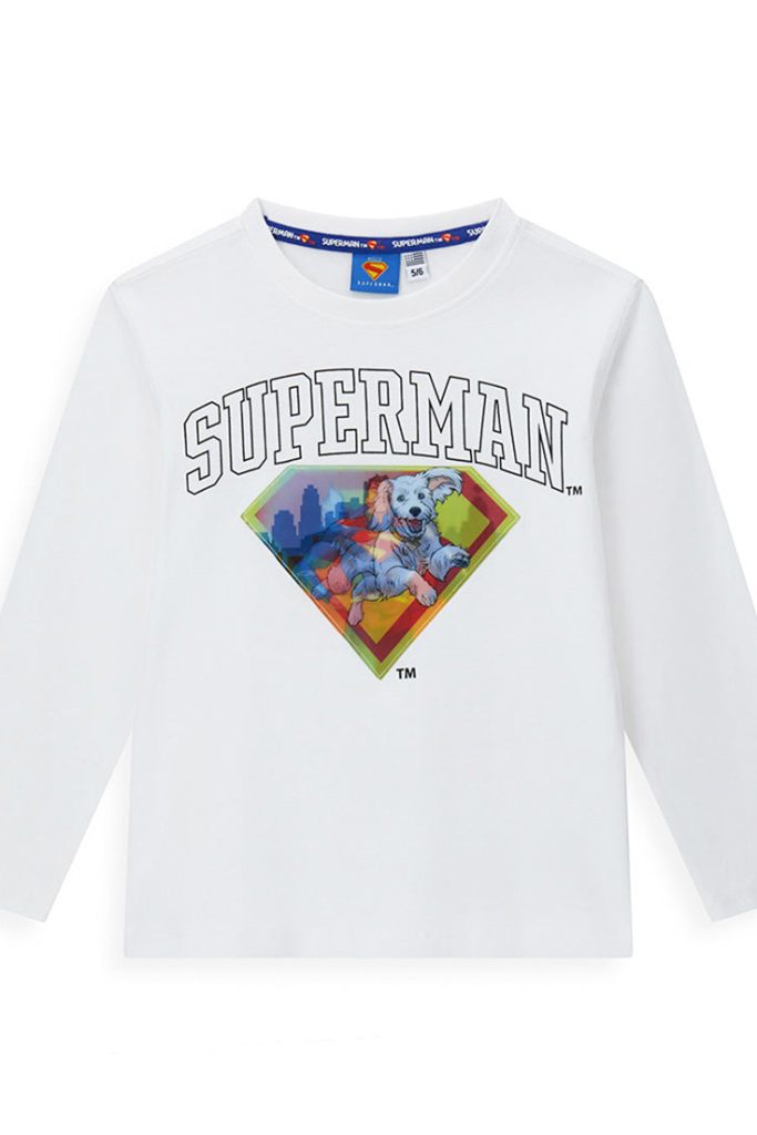 Capsule Denim WB – T-shirt garçon DC COMICS JLEAGUE ML Chemises et hauts